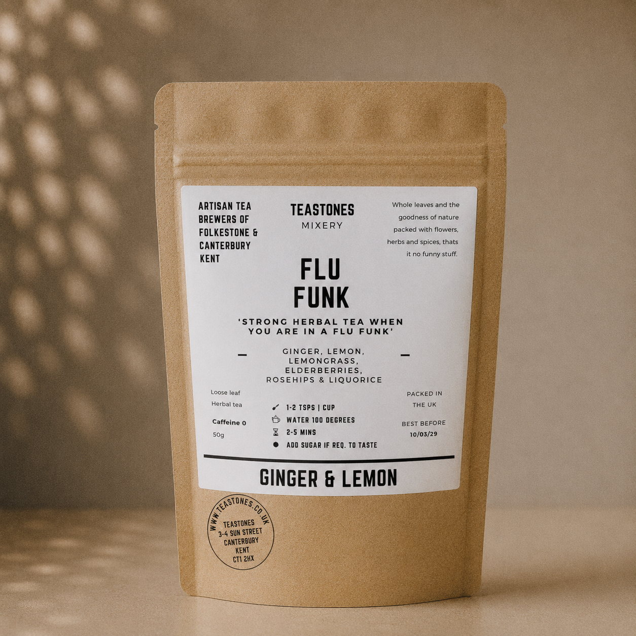 Flu Funk Herbal Tea with Ginger & Lemongrass