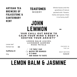 John Lemmon Herbal Tea Lemon Balm & Jasmine flowers