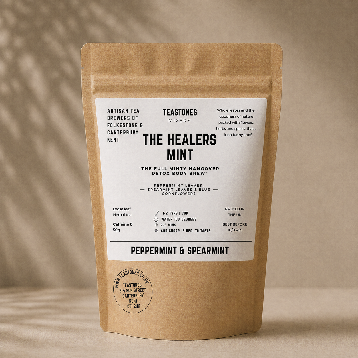 The Healer's Mint Herbal Tea Spearmint & Peppermint