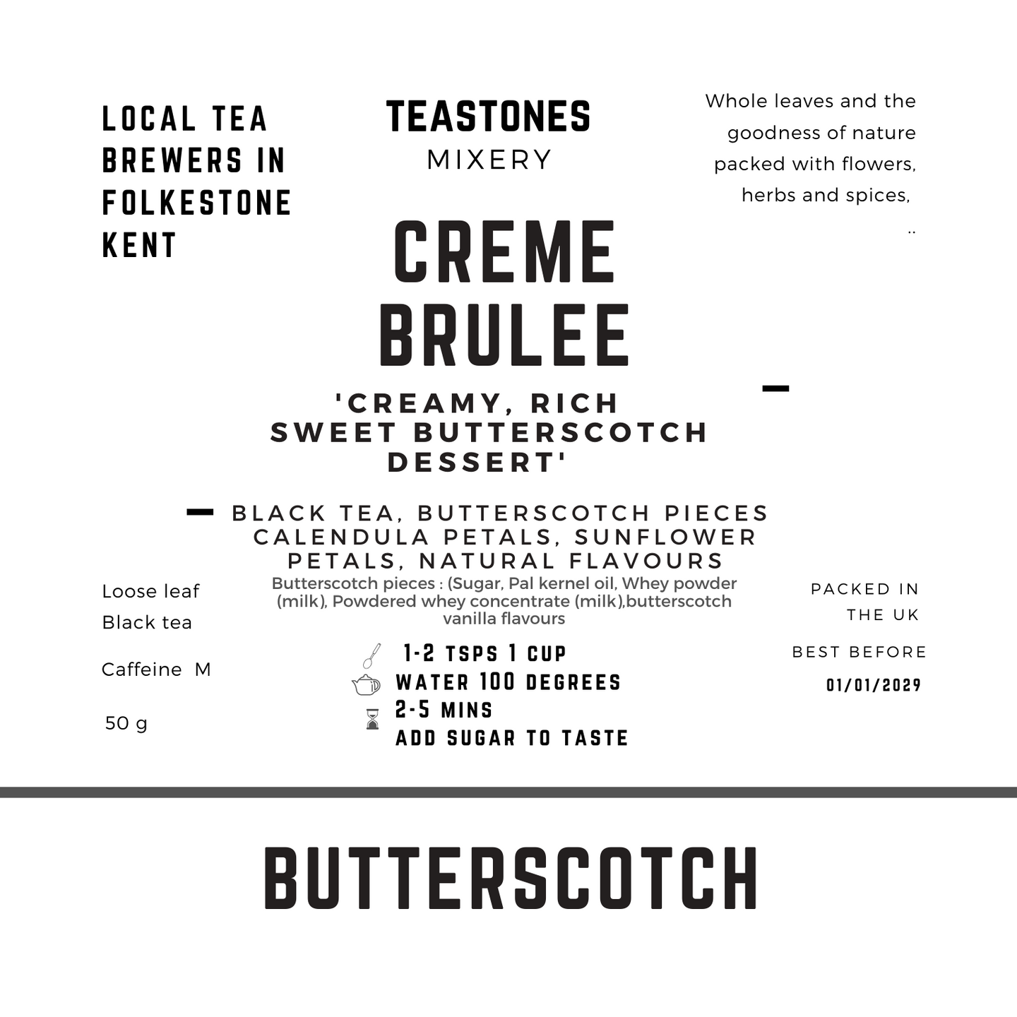 Creme Brulee Black Tea Creme Brulee Butterscotch