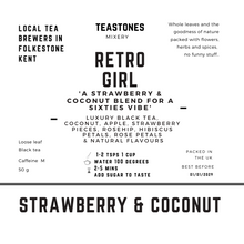 Load image into Gallery viewer, Retro Girl Black Tea with Strawberries &amp; Coconut