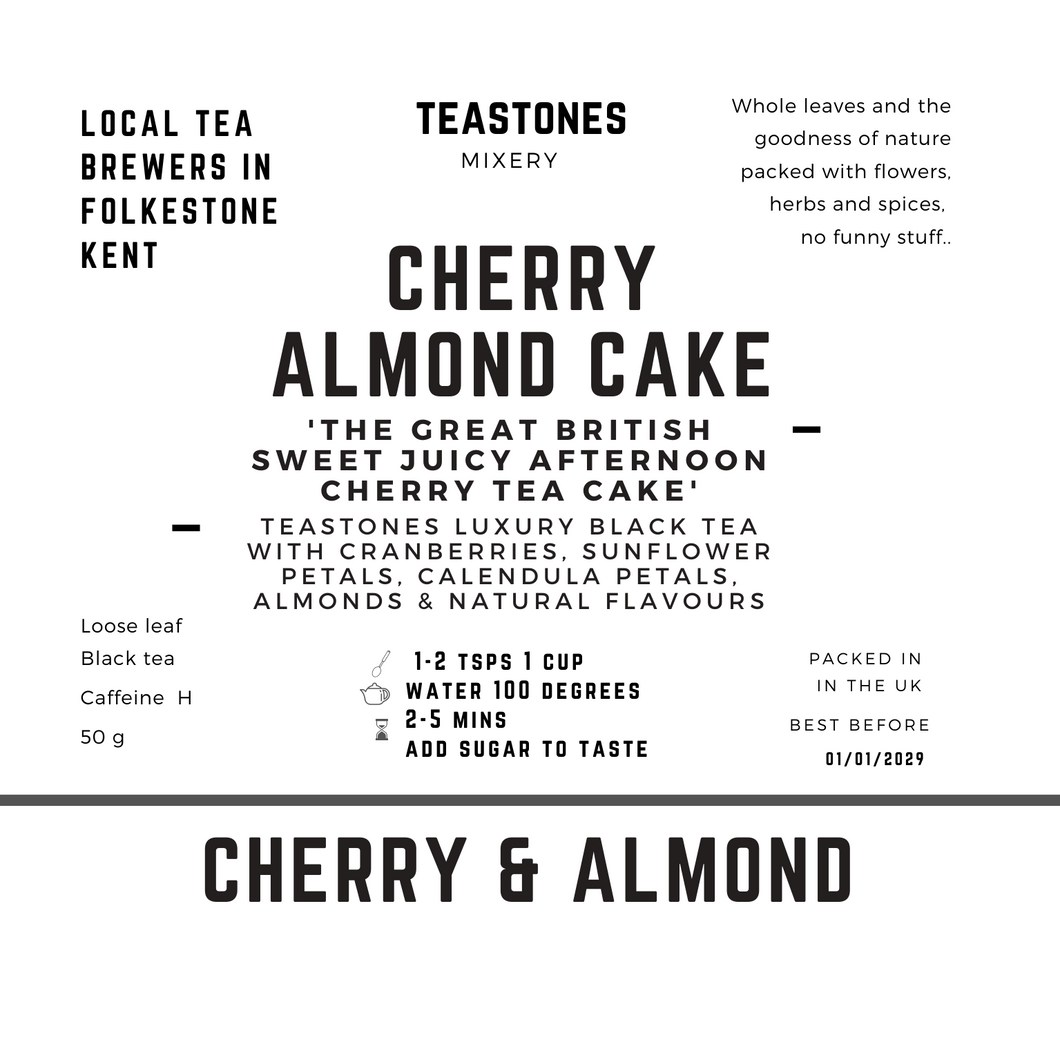 Cherry Almond Cake        Black Tea with Cherry & Almonds